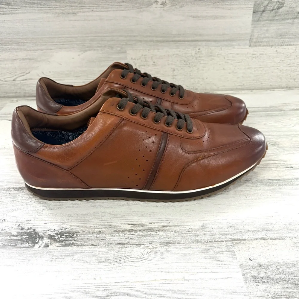 Men's Brown Leather Casual Sneakers